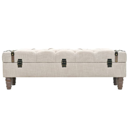 Förvaringsbänk massivt trä och stål 111x34x37 cm