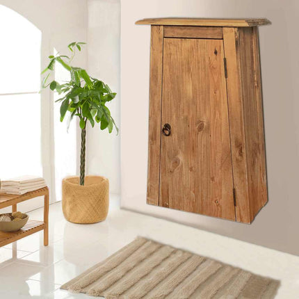 Väggskåp badrum massiv furu 42x23x70 cm