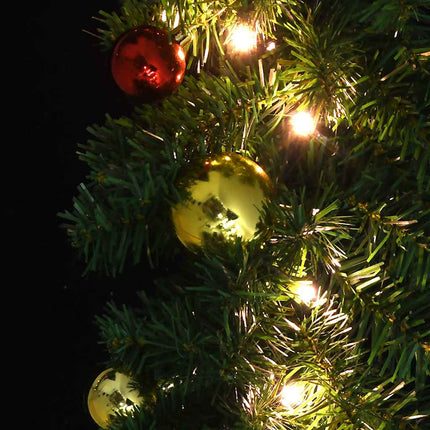 Julkrans dekorerad med julkulor och LED-lampor 5 m