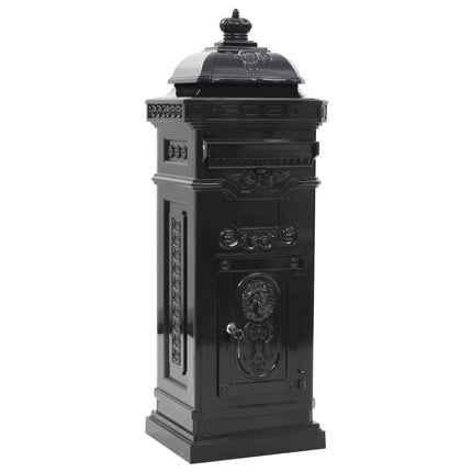 Markpostlåda vintage stil rostfri aluminium svart