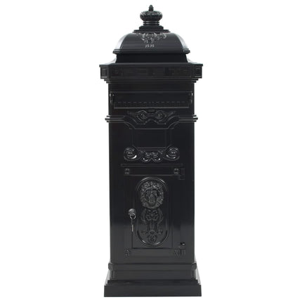 Markpostlåda vintage stil rostfri aluminium svart