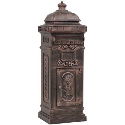 Markpostlåda vintage stil rostfri aluminium brons