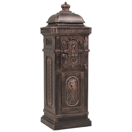 Markpostlåda vintage stil rostfri aluminium brons