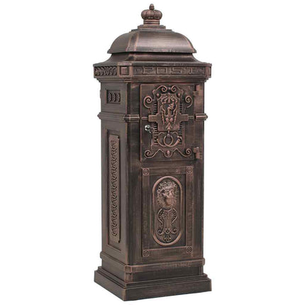 Markpostlåda vintage stil rostfri aluminium brons