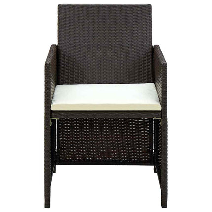 Loungegrupp för trädgården med dynor 4 delar konstrotting brun