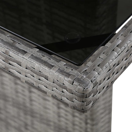Trädgårdsbord 240x90x74 cm konstrotting och glas