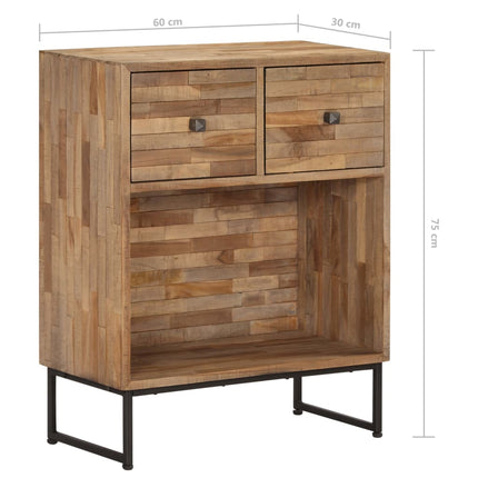 Skänk massiv återvunnen teak 60x30x75 cm