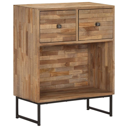 Skänk massiv återvunnen teak 60x30x75 cm