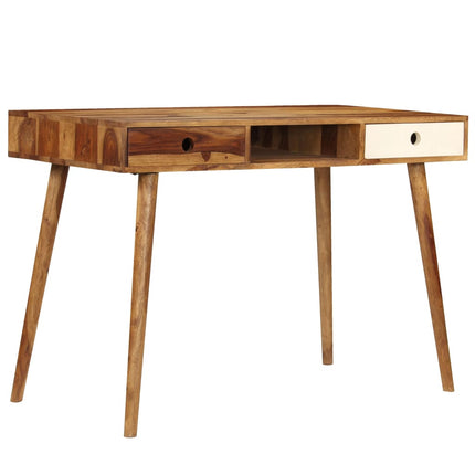 Skrivbord 110x55x76 cm massivt sheshamträ