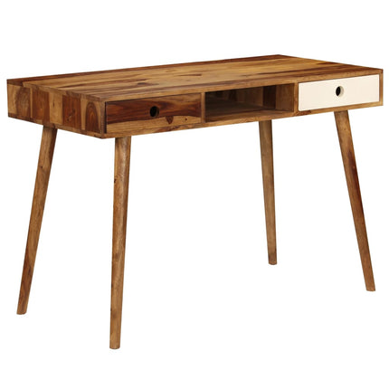 Skrivbord 110x55x76 cm massivt sheshamträ