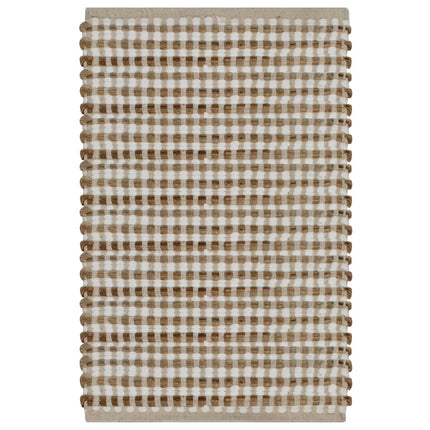 Badrumsmattor handvävd jute beige och vit