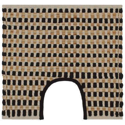 Badrumsmattor handvävd jute beige och svart