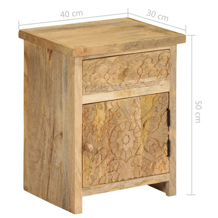 Sängbord massivt mangoträ 40x30x50 cm