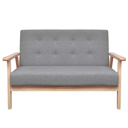 Soffgrupp 2 delar tyg ljusgrå