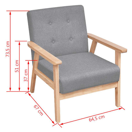 Soffgrupp 2 delar tyg ljusgrå