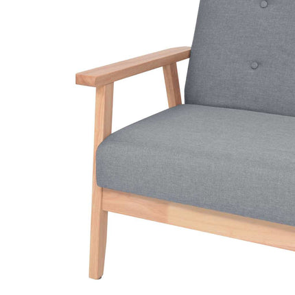 Soffgrupp 2 delar tyg ljusgrå