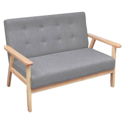 Soffgrupp 2 delar tyg ljusgrå