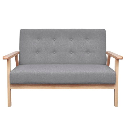 Soffgrupp 2 delar tyg ljusgrå