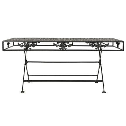 Hopfällbart soffbord vintage stil metall 100x50x45 cm svart