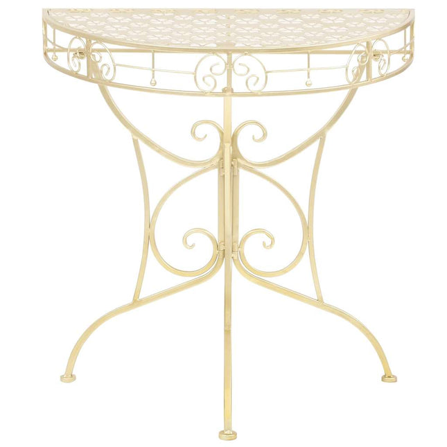 Sidobord vintage stil halvrunt metall 72x36x74 cm guld