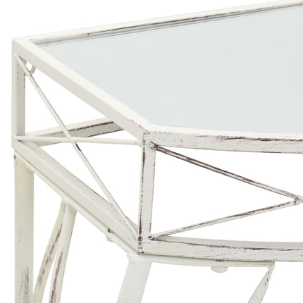 Sidobord fransk stil metall 82x39x76 cm vit