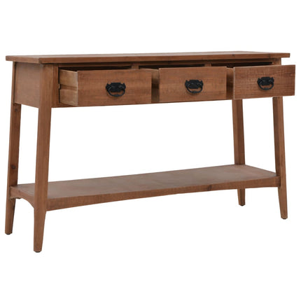 Konsolbord massivt granträ 126x40x77,5 cm brun