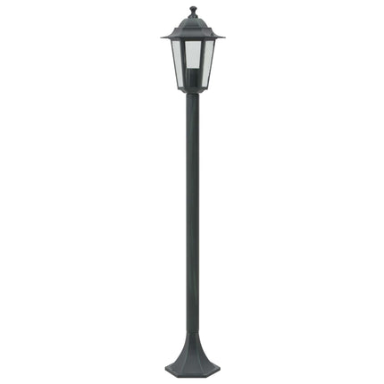 Lyktstolpar för trädgård 6 st E27 110 cm aluminium mörkgrön