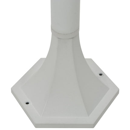 Lyktstolpar för trädgård 6 st E27 110 cm aluminium vit