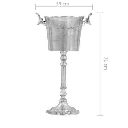 Champagnekylare massiv aluminium 39x29x71 cm silver