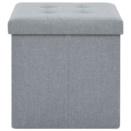 Hopfällbara förvaringspallar 2 st ljusgrå konstlinne