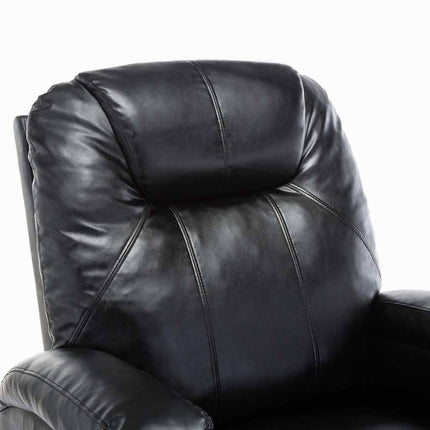 Gungande massagefåtölj justerbar svart konstläder