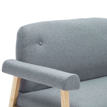 Soffa 2-sits tyg ljusgrå
