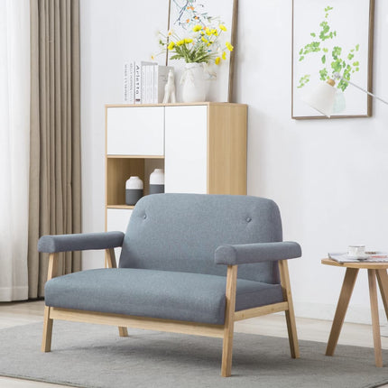 Soffa 2-sits tyg ljusgrå
