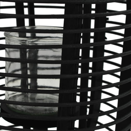 Fristående Ljuslykta Bambu Svart