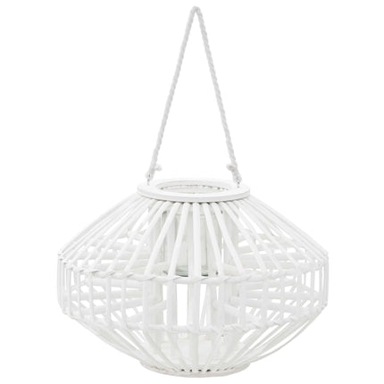 Hängande Ljuslykta Bambu Korg Vit