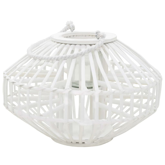 Hängande Ljuslykta Bambu Korg Vit