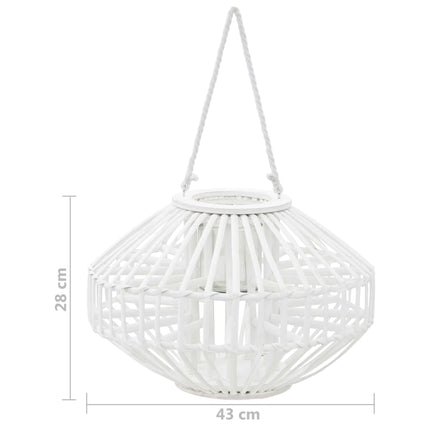 Hängande Ljuslykta Bambu Korg Vit