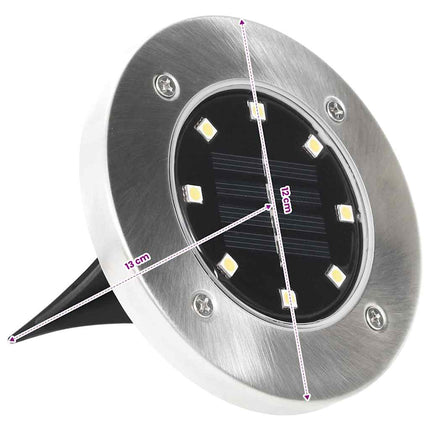 Marklampor soldrivna 8 st LED varmvit