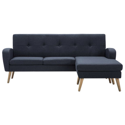 Soffa L-formad tyg 186x136x79 cm mörkgrå