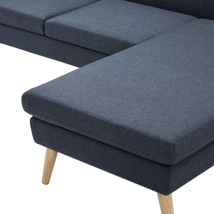 Soffa L-formad tyg 186x136x79 cm mörkgrå