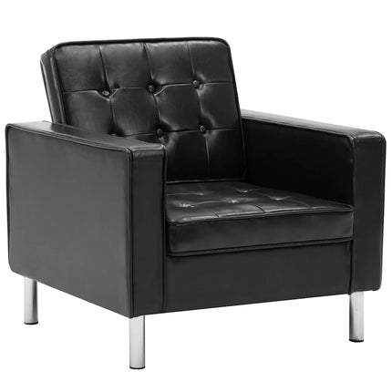 Fåtölj svart 75x70x75 cm konstläder