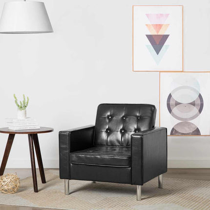 Fåtölj svart 75x70x75 cm konstläder