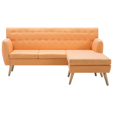 Soffa L-formad tyg 171,5x138x81,5 cm orange