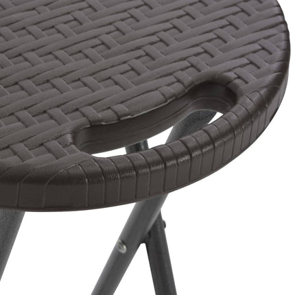 Hopfällbara barstolar 2 st HDPE och stål konstrotting brun