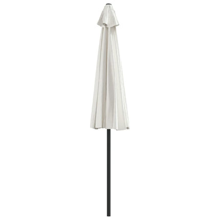 Balkongparasoll med aluminiumstolpe sand 270x144 cm halvrunt