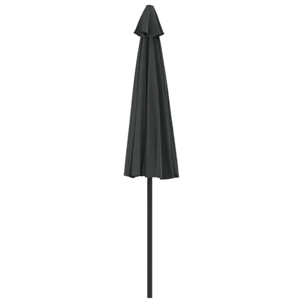 Balkongparasoll m. aluminiumstolpe antracit 270x144 cm halvrunt