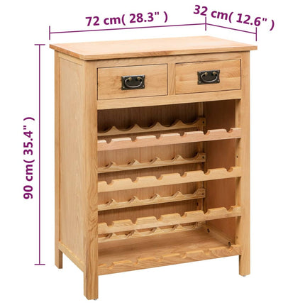Vinskåp 72x32x90 cm massiv ek