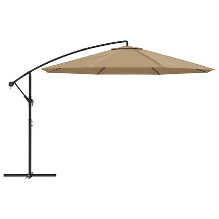 Frihängande trädgårdsparasoll med aluminiumstång 350 cm taupe