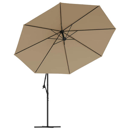 Frihängande trädgårdsparasoll med aluminiumstång 350 cm taupe