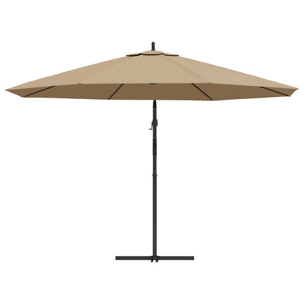 Frihängande trädgårdsparasoll med aluminiumstång 350 cm taupe
